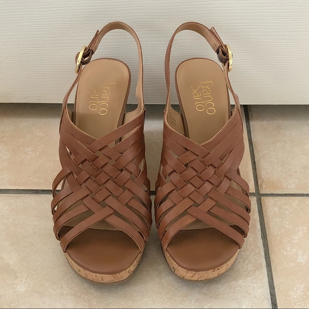 Franco Sarto Cognac Wedges